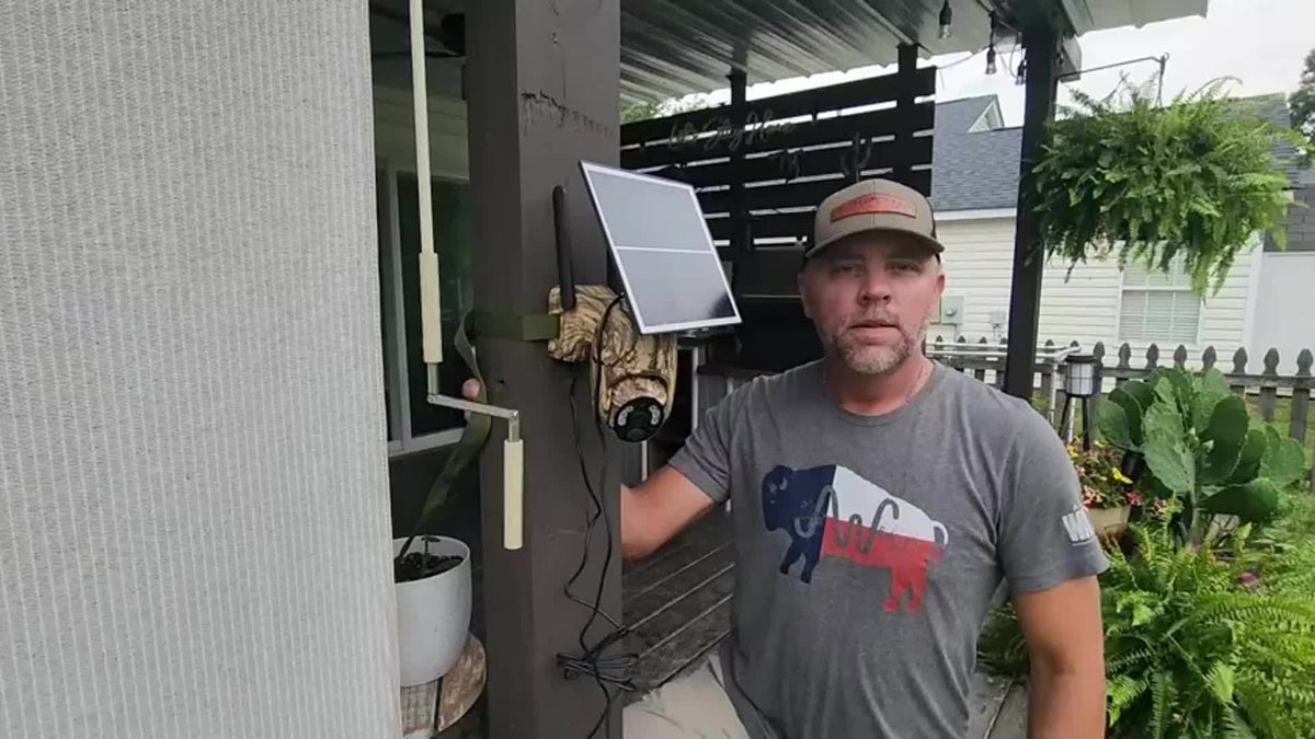 Caméra de surveillance solaire 4G LTE sans fil pour extérieur – Aucune connexion WiFi requise, vision nocturne 4K, vue en direct à 360°, audio bidirectionnel, caméra de chasse étanche pour la surveillance des fermes, ranchs et de la faune