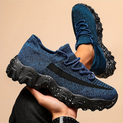 Chaussures de sport décontractées et respirantes pour hommes – Baskets légères en maille pour la marche, la course, la salle de sport et le quotidien, gris argenté, bleu roi, kaki, bleu, pointures larges US 6,5–14, semelle confortable et antidérapante