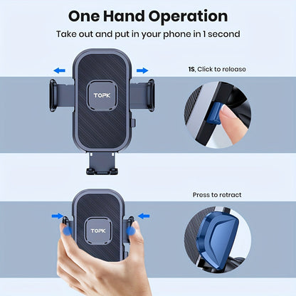 Car Phone Holder Air Vent Mount with Upgraded Metal Hook – Universal Fit for All Smartphones, 360° Rotation, Secure Grip Cell Phone Car Mount for iPhone, Samsung, Android & More, Easy One-Hand Installation