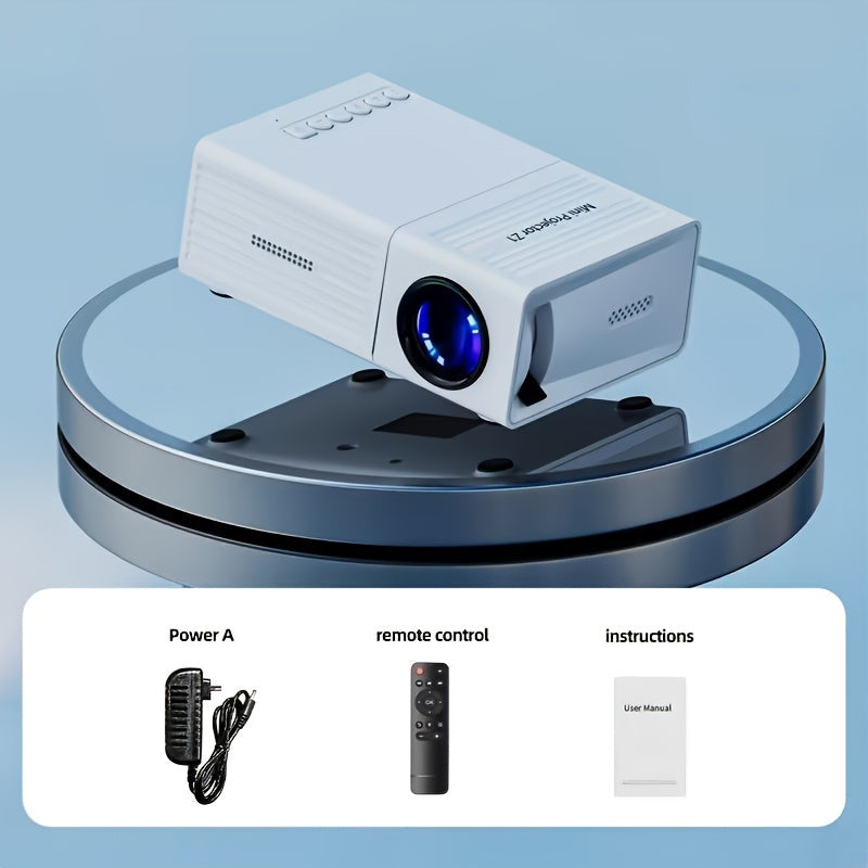 Mini projecteur résolution native 1280x720P avec projection d'écran mobile – Projecteur home cinéma portable pour bureau, camping en plein air, films, iPhone, Android, ordinateur portable