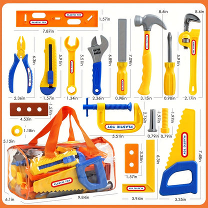 Kids Toy Tool Box Set 10 19 or 30 Piece Simulation Screwdriver Tool Kit Pretend Play Construction Toys for Boys Girls Toddlers STEM Learning Home Role Play Birthday Gift Random Color