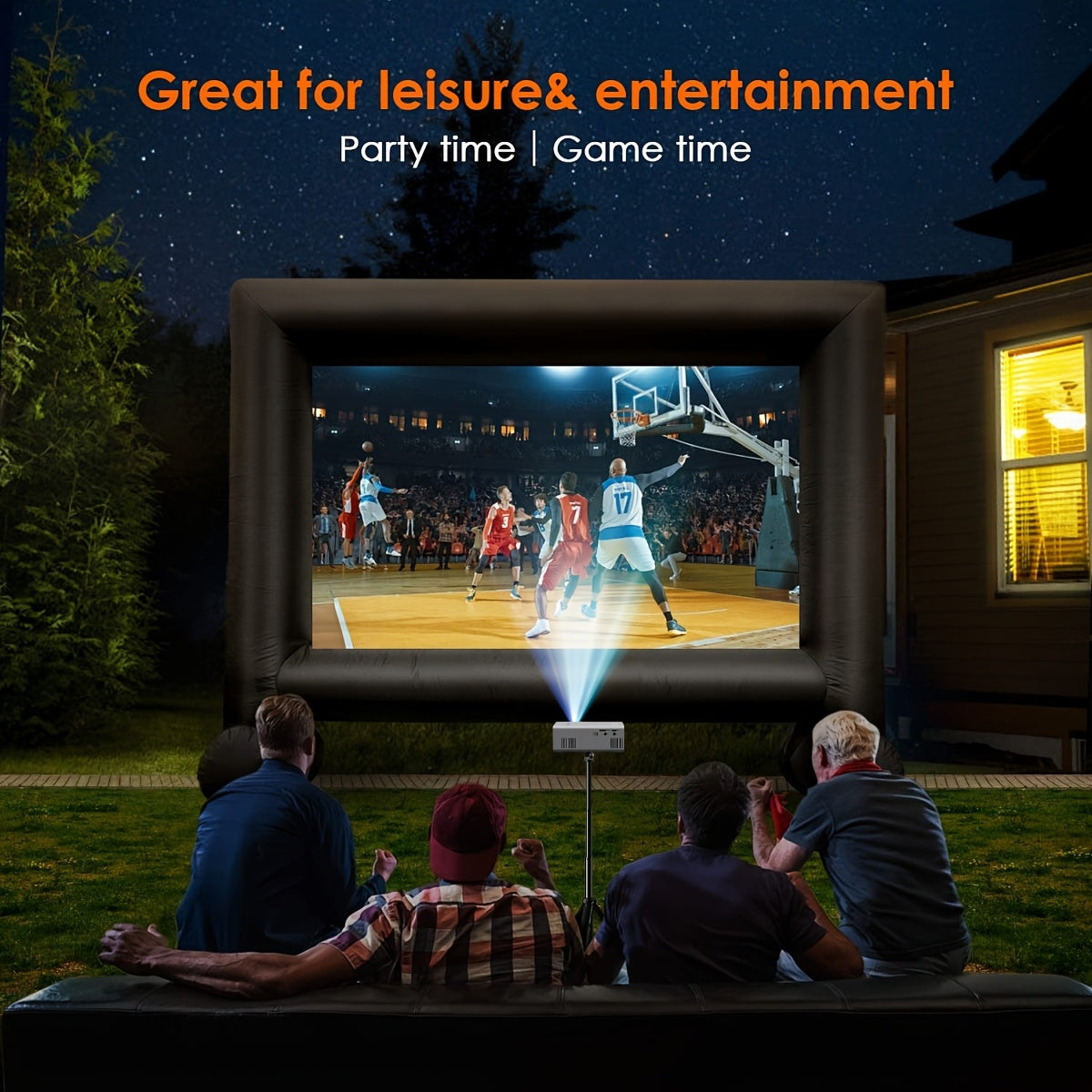 Mini projecteur portable, prise en charge 4K, natif 720P LCD – Projecteur de cinéma maison et d'extérieur compatible avec iPhone, Android, ordinateur portable, USB, HDMI pour jeux, films et présentations