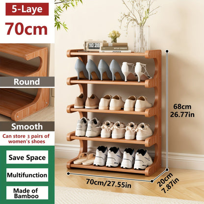 Meuble à chaussures 3/5/6 niveaux effet bois | Organisateur de rangement multi-niveaux gain de place | Étagère à chaussures sur pied facile à monter pour entrée, dortoir, placard ou chambre | Marron