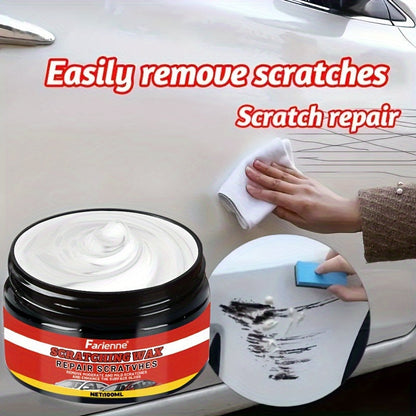 Nano Gloss Car Scratch Repair Wax Kit 100G with Clay Bar & Sponge Removes Scratches Swirls Matte Imperfections All Car Paint Colors Auto Paint Restoration Polish Car Detailing Care