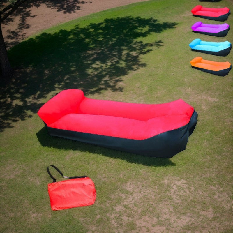 Canapé gonflable portable et fauteuil inclinable pour l'extérieur – Transat robuste semblable à un lit, gonflage et dégonflage rapides, léger et compact pour le camping, la plage, le jardin et les voyages, aucune pompe nécessaire