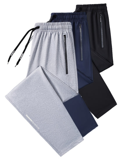 Pantalon de jogging pour homme avec cordon de serrage et poches, coupe classique resserré aux chevilles, en 95 % polyester pour le running, l'entraînement, le quotidien, le printemps et l'automne – Pantalon de sport confortable pour homme