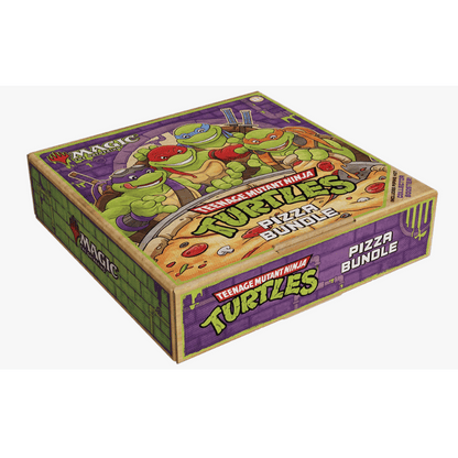 Magic: The Gathering Teenage Mutant Ninja Turtles Pizza Bundle - 9 Play Boosters, Collector Booster, 30 Full-Art Pizza Lands, Exclusive Foil Promo Cards, Spindown Life Counter | MTG TMNT Gift Set