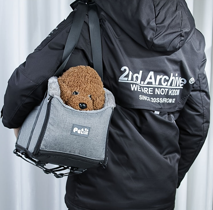 Siège rehausseur de voiture pour petits et moyens animaux – Sac de transport portable avec boucle de sécurité, vue surélevée, construction en polyester pour chiens et chats en voiture
