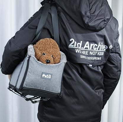 Siège rehausseur de voiture pour petits et moyens animaux – Sac de transport portable avec boucle de sécurité, vue surélevée, construction en polyester pour chiens et chats en voiture