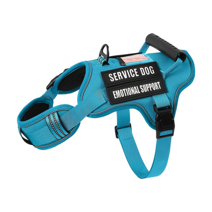 Harnais tactique MOLLE pour chien – Gilet réfléchissant réglable anti-traction pour animal de compagnie avec poignée de contrôle, harnais de dressage pour chien d'assistance, pour une promenade facile sans tirer ni s'étouffer