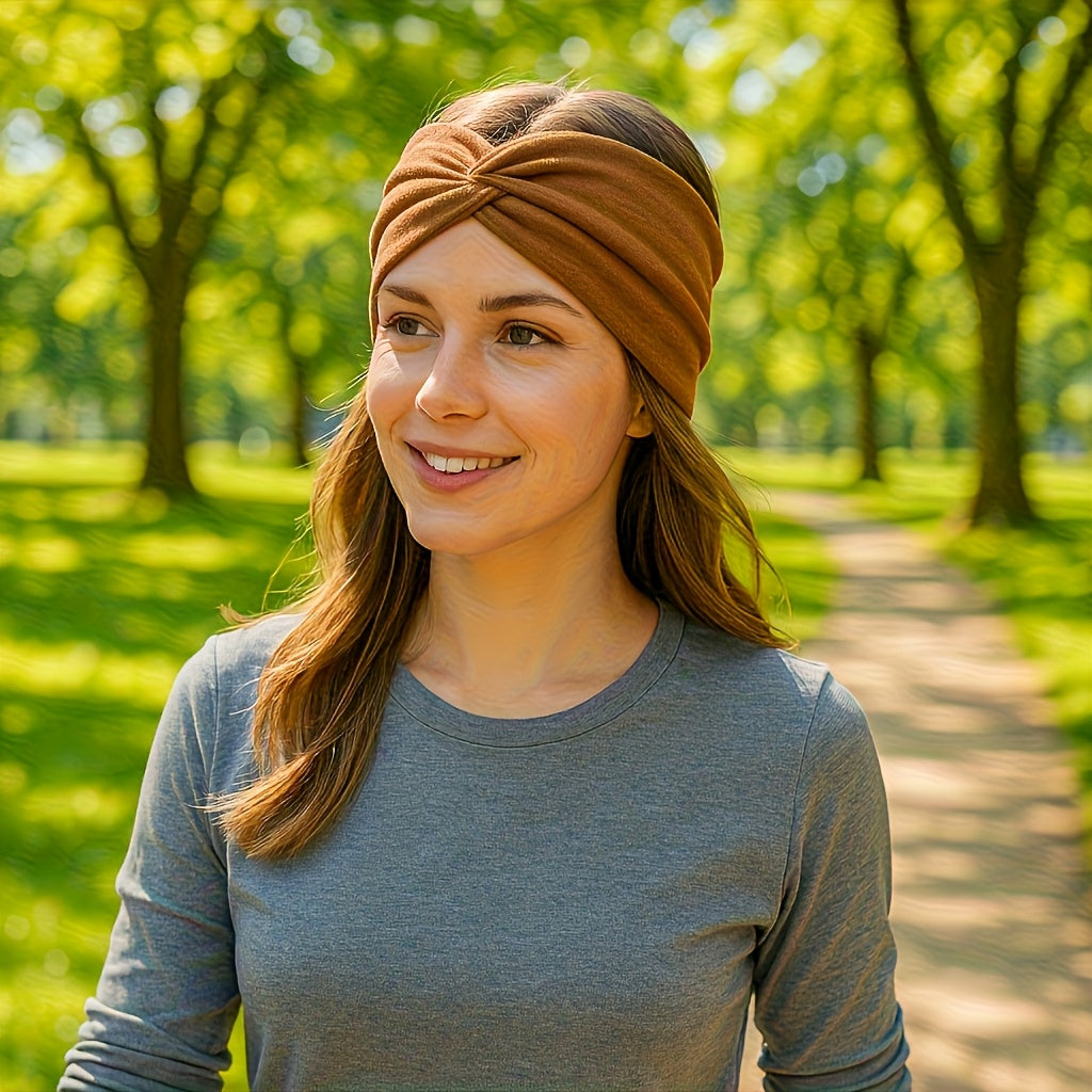 Lot de 20 bandeaux de sport larges pour femmes, élastiques et absorbants, style bohème, unis, tricotés, pour le yoga, la course, le cyclisme, le basket-ball, accessoires de cheveux pour tous les jours, coffret cadeau en gros