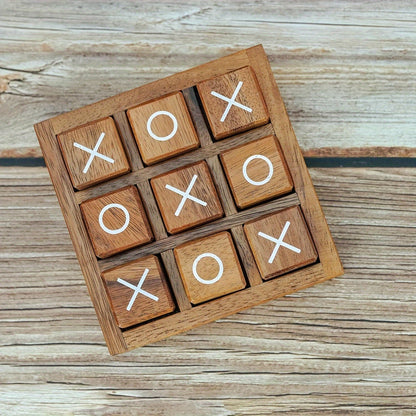 Lot de 2 jeux de morpion en bois – Jeu de stratégie classique X et O pour enfants et famille, jeu de table éducatif interactif parent-enfant, cadeau amusant pour les soirées jeux, Noël et les anniversaires