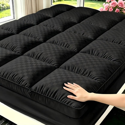 Surmatelas matelassé avec housse rafraîchissante, bonnet profond extensible de 8 à 21 pouces pour lits simple, double, grand lit, très grand lit et très grand lit californien, disponible en blanc, gris, noir et bleu marine