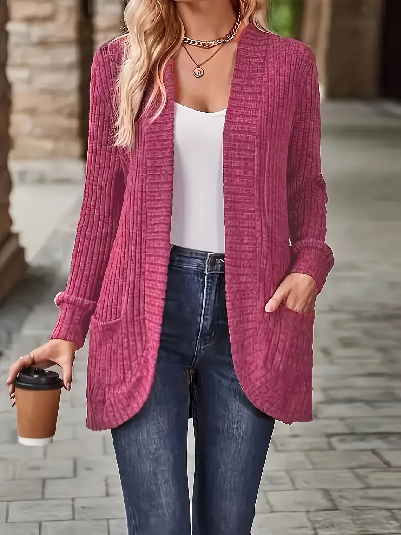Women's Loose Casual Long Sleeve Blouse Solid Color Pocket Splicing Relaxed Fit Top 10 Colors S-XXL Spring Fall Everyday Wear