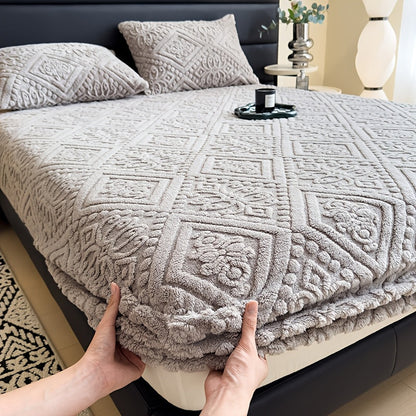 Drap de lit doux gaufré européen – Housse de matelas à poches profondes toutes saisons, literie ultra-douce lavable en machine pour lits une place, doubles, grand format et très grand format, protège-matelas chaud (sans taie d'oreiller)