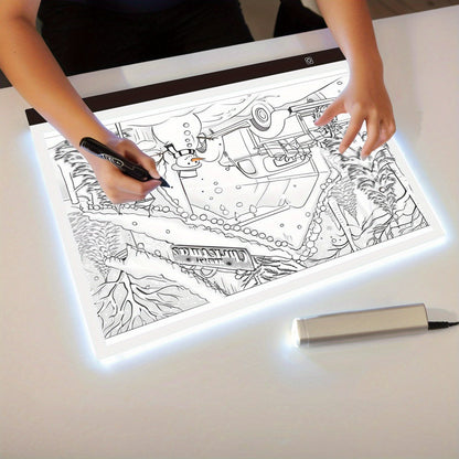 Tablette lumineuse de traçage LED A2 – Table lumineuse ultra-fine à contrôle tactile variable pour peinture au diamant, croquis, animation, transfert de tatouage et streaming, alimentée par USB, LED respectueuses des yeux, compatible Mac/PC | Velora