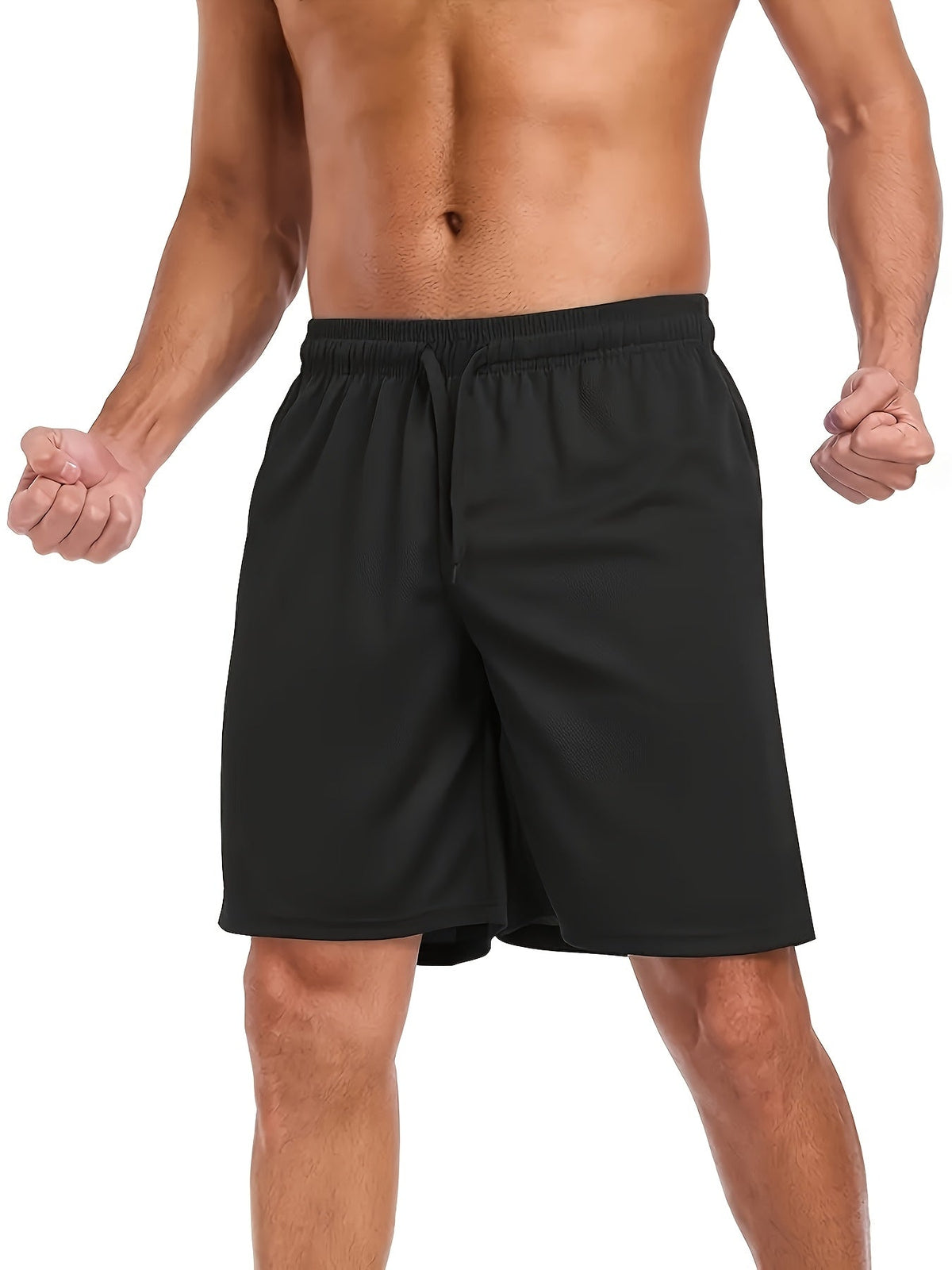 Shorts de sport à séchage rapide pour homme avec poches et taille ajustable – Shorts de training, running et salle de sport légers et coupe ample pour hommes et adolescents, 100 % polyester, couleurs unies, lavables en machine, lot de 10 en gros
