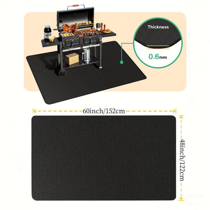 Tapis de barbecue et protection pour brasero – Protection de terrasse ignifugée et résistante à la chaleur double face, imperméable et résistante à l'huile, facile à nettoyer, 7 tailles pour barbecues d'extérieur, cheminées, braseros et fumoirs