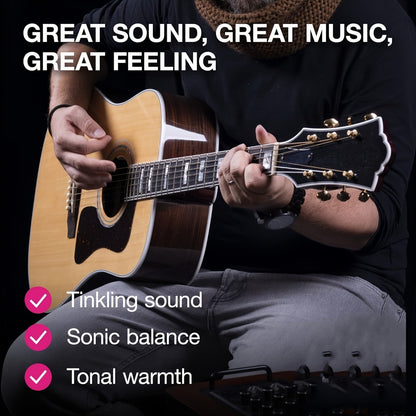 Jeu de cordes pour guitare acoustique – Finition bronze, âme hexagonale, tirant .010 forte tension, filage simple non revêtu pour un son riche et ample et une durabilité longue durée
