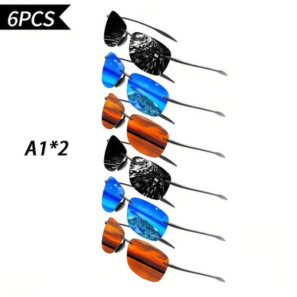 Lunettes de soleil polarisées pour hommes – Pack de 3 ou 6, protection UV400, verres HD anti-reflets, monture en polycarbonate légère, lunettes pour la conduite et les sports de plein air, lot cadeau pour lui