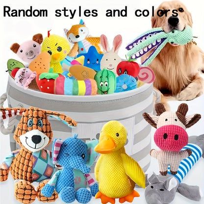 Lot de jouets de dentition pour chiots - Pack de 6 ou 12 jouets en peluche couineurs pour petits chiens, styles variés, lot de jouets à mâcher doux pour chiots et petites races, assortiment de cadeaux pour chiens pour soulager la morsure et l'ennui