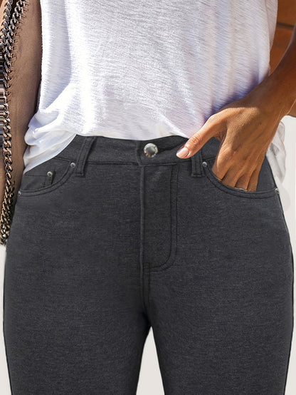 Jean skinny stretch taille haute pour femme, détail bouton en métal, style urbain, pantalon en jean coupe ajustée, 10 couleurs, S-XXL
