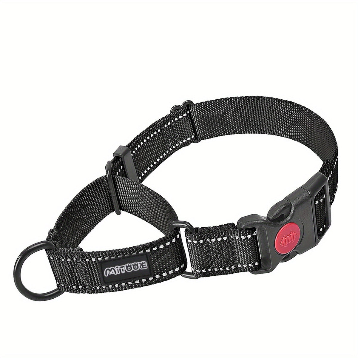 Collier pour chien réfléchissant avec boucle de sécurité verrouillable - 2,5 cm de large, réglable pour chiens de petite, moyenne et grande taille, collier de dressage avec visibilité nocturne