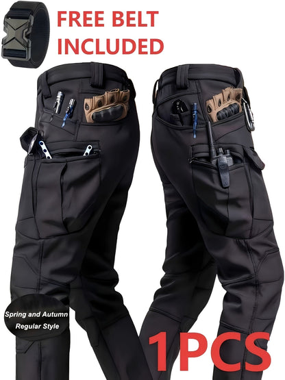 Pantalon cargo tactique léger à séchage rapide pour homme – Pantalon de randonnée respirant multi-poches avec ceinture, coupe décontractée pour travail en extérieur, toutes saisons, résistant à l'usure – M à XXXL, Noir / Gris / Kaki