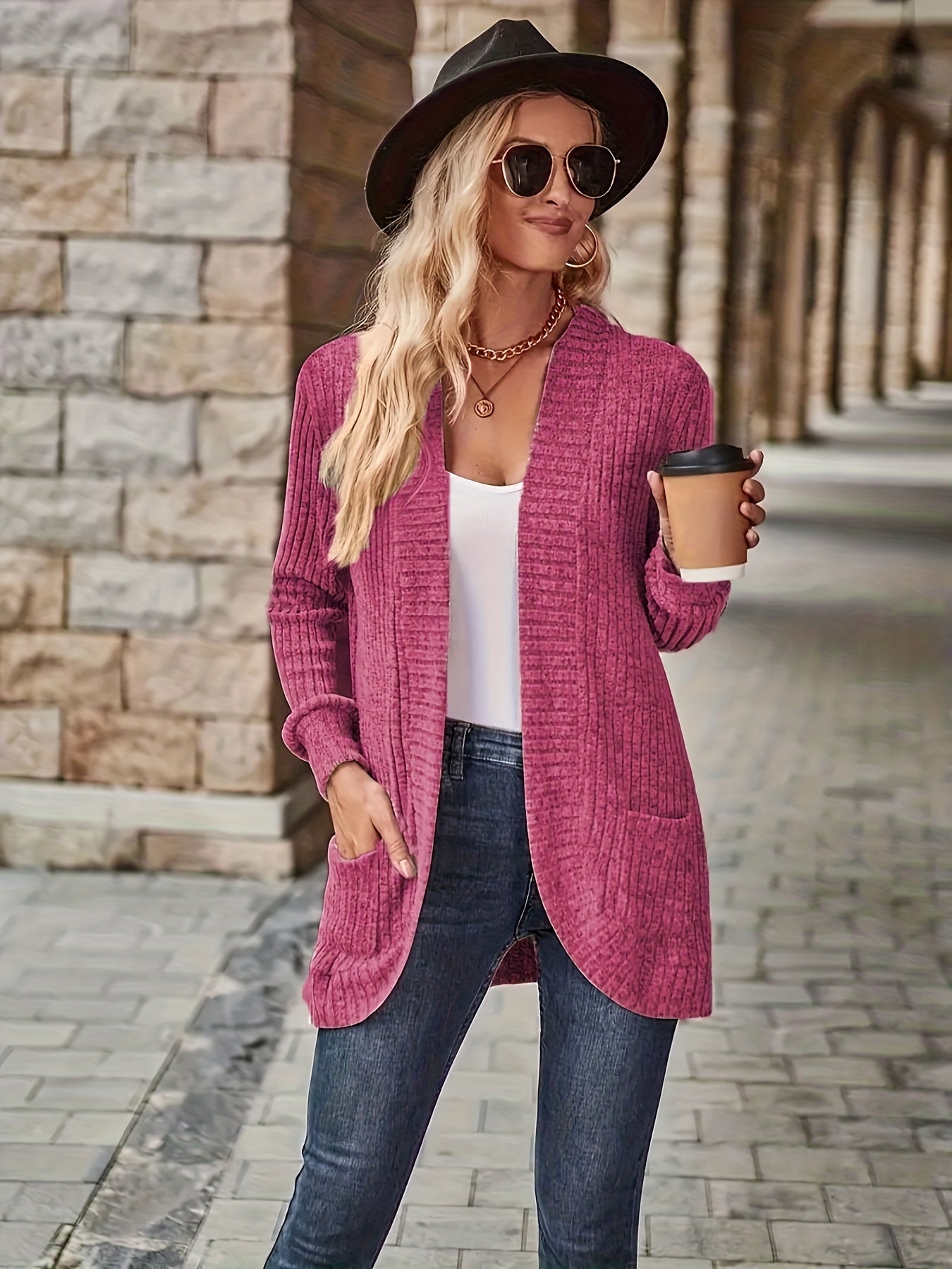 Women's Loose Casual Long Sleeve Blouse Solid Color Pocket Splicing Relaxed Fit Top 10 Colors S-XXL Spring Fall Everyday Wear