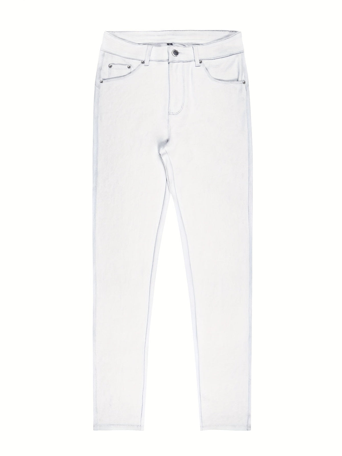 Jean skinny stretch taille haute pour femme, détail bouton en métal, style urbain, pantalon en jean coupe ajustée, 10 couleurs, S-XXL