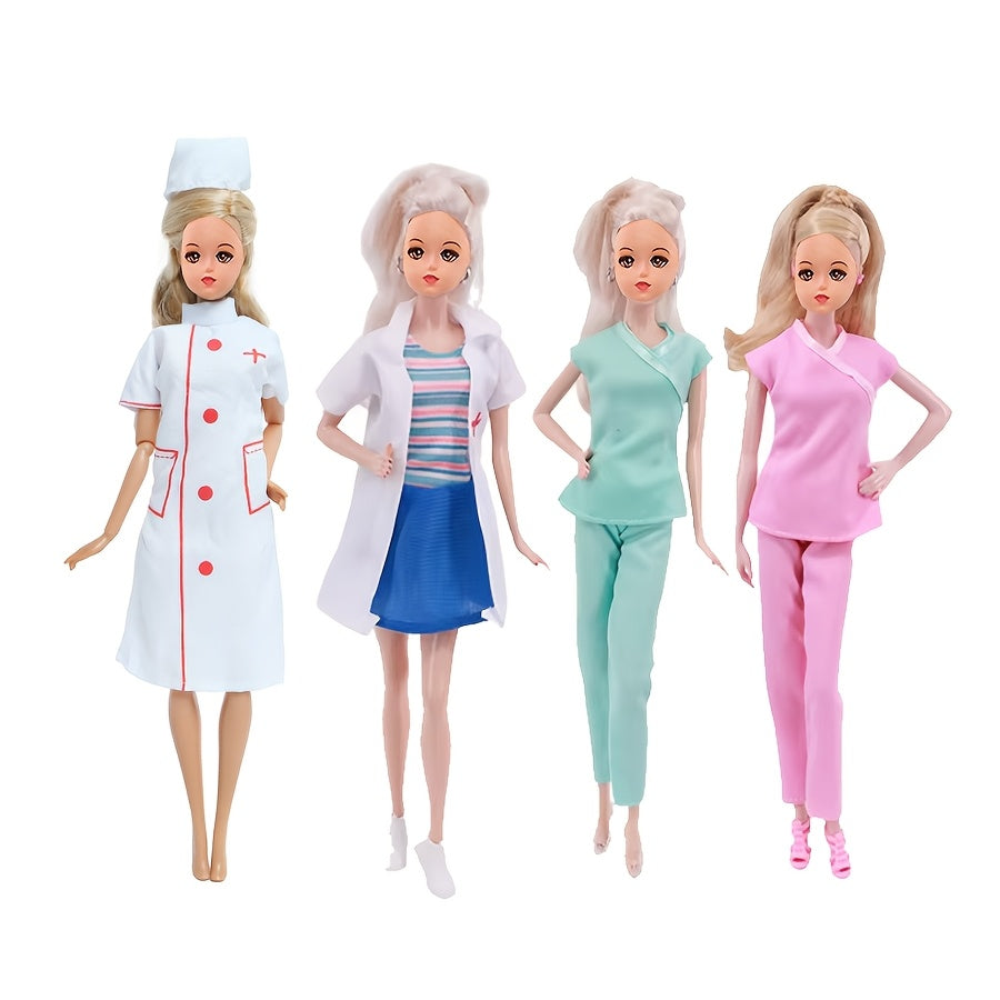 Ensemble de 5 vêtements d'infirmière et de médecin pour poupées de 29 cm - Accessoires de mode pour jeux de rôle compatibles avec Barbie, tenues de costume médical, cadeau d'anniversaire pour filles de 3 ans et plus