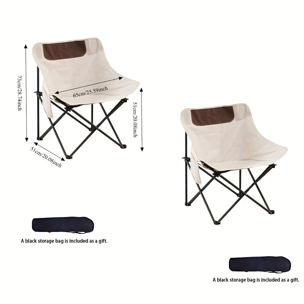 Ensemble de 2, 3 ou 5 chaises lune pliantes portables et table avec sac de rangement pour plage, camping, pêche, barbecue en famille, pique-nique, randonnée, cour, noir et blanc