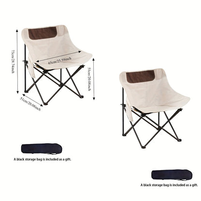 Ensemble de 2, 3 ou 5 chaises lune pliantes portables et table avec sac de rangement pour plage, camping, pêche, barbecue en famille, pique-nique, randonnée, cour, noir et blanc