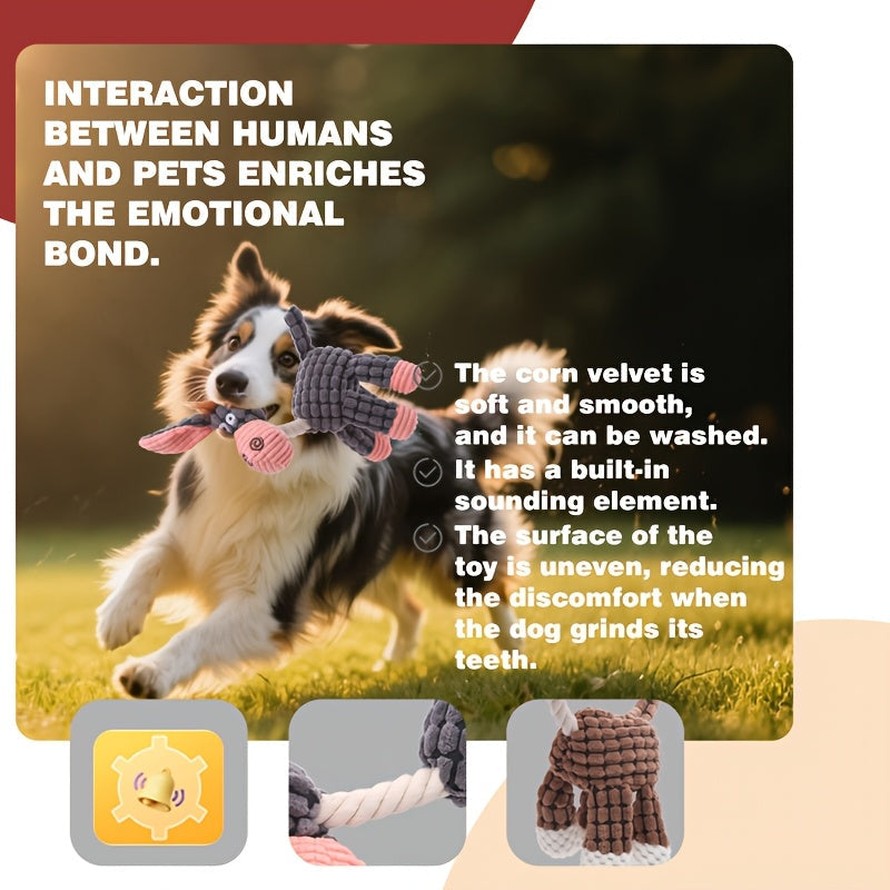 Lot de 6 jouets en peluche grinçants pour chien – Ensemble de jouets à mâcher et de dentition en forme d'animaux mignons, jouets interactifs en peluche pour petits et moyens chiens, soulagement de l'anxiété et nettoyage des dents, sûrs et durables