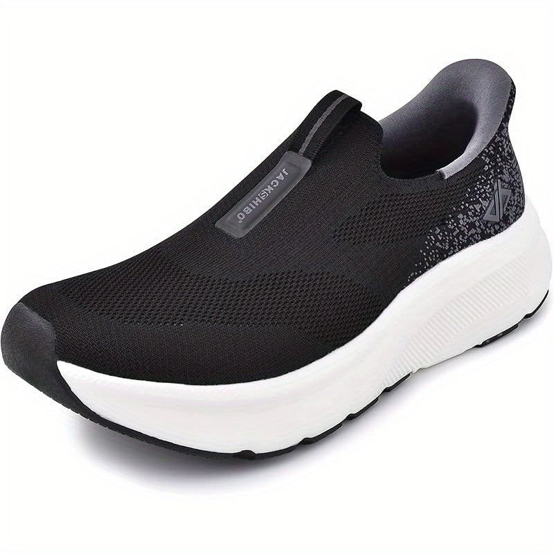 Baskets sans lacets pour hommes – Bout large, semelle zéro drop, chaussures de marche en maille coussinée pour un usage décontracté et quotidien – Semelle en caoutchouc, modèle à enfiler (US 8–13,5)