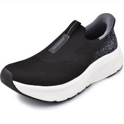Baskets sans lacets pour hommes – Bout large, semelle zéro drop, chaussures de marche en maille coussinée pour un usage décontracté et quotidien – Semelle en caoutchouc, modèle à enfiler (US 8–13,5)