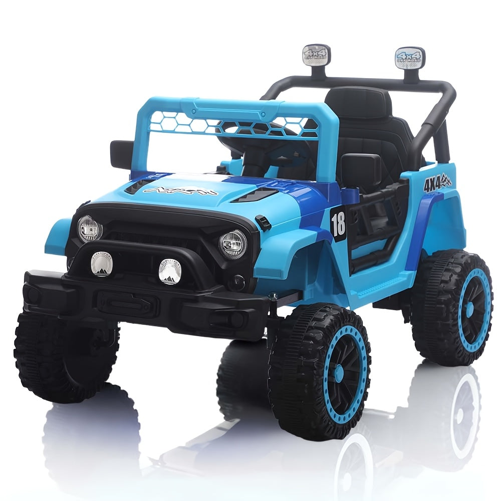 Voiture électrique pour enfants 12V avec télécommande parentale – Véhicule électrique à batterie avec suspension à ressorts, lumières LED, lecteur de musique, ceinture de sécurité, pour garçons et filles de 3 à 8 ans