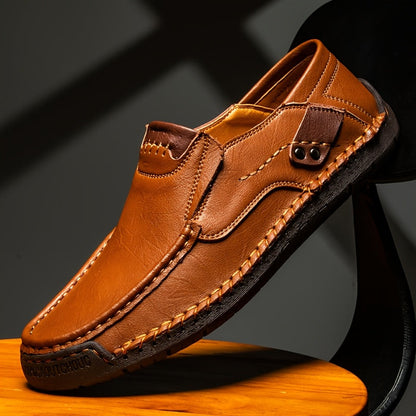 Men's Slip-On Loafers Lightweight Comfortable Casual Shoes for Driving Shopping Everyday Wear Flexible All-Season Footwear Black Light Brown Dark Brown Sizes US 3.5-12.5