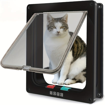 Chatière pour chiens et chats, porte à clapet étanche avec verrouillage 4 positions, en ABS durable, facile à installer, pour intérieur et extérieur, disponible en tailles M, L, XL, coloris blanc ou noir