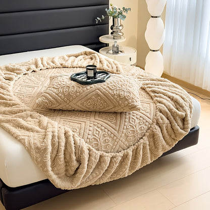 Drap de lit doux gaufré européen – Housse de matelas à poches profondes toutes saisons, literie ultra-douce lavable en machine pour lits une place, doubles, grand format et très grand format, protège-matelas chaud (sans taie d'oreiller)