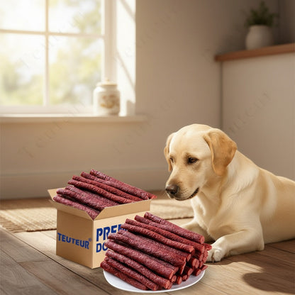 Bâtonnets de bœuf naturels de qualité supérieure pour chiens – Friandises protéinées sans céréales, type viande séchée et à mâcher pour chiots, chiens adultes de petite, moyenne et grande taille, récompenses d'éducation durables pour toutes les races