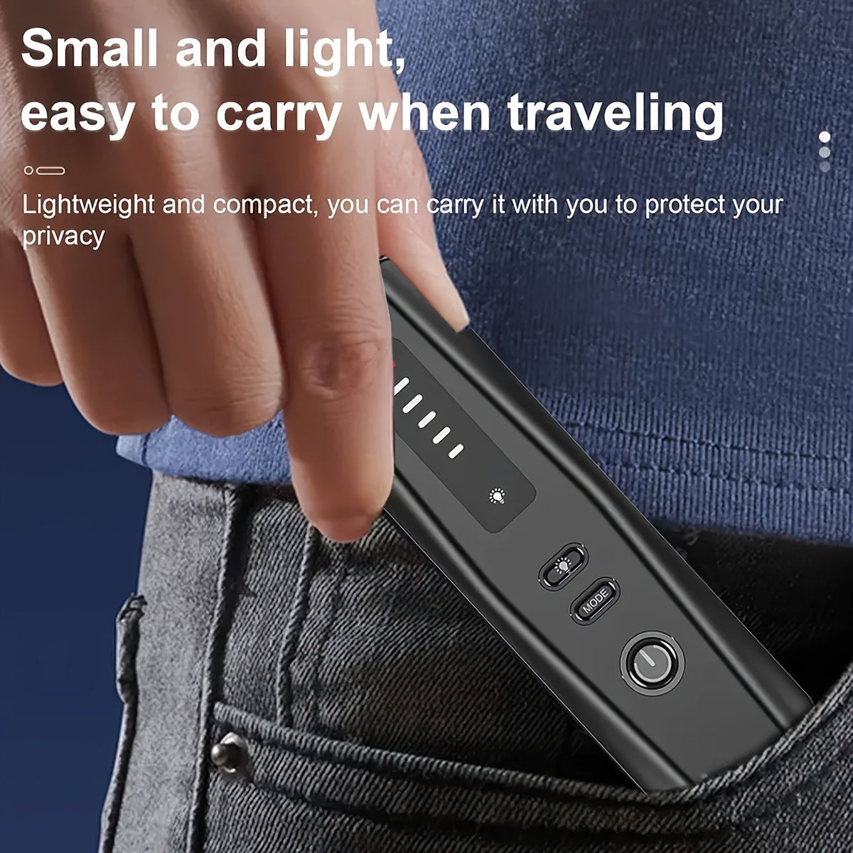 Détecteur de caméra cachée et scanner de signal RF anti-espion – Détecteur de mouchards, traceurs GPS et dispositifs d'écoute, balayeur de sécurité multifonction portable et rechargeable pour les voyages, l'hôtel, la maison, le bureau, la voiture
