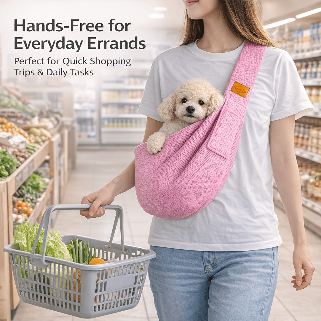Sac de transport respirant en maille pour animaux - Sac ventral mains libres avec boucle de sécurité pour petits chiens et chats, sac bandoulière confortable et réglable pour promenades, voyages et aventures en plein air, 4 couleurs