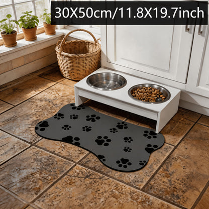 Tapis de nourrissage antidérapant et absorbant pour chiens et chats - Set de table imperméable de forme irrégulière, tapis de sol souple et lavable pouvant servir de couchage