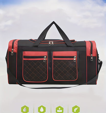 Sac de voyage grande capacité pour hommes et femmes – Sac de sport robuste multi-poches, avec bandoulière réglable et fermeture éclair pour le fitness, les escapades de week-end, les voyages d'affaires et les activités en plein air