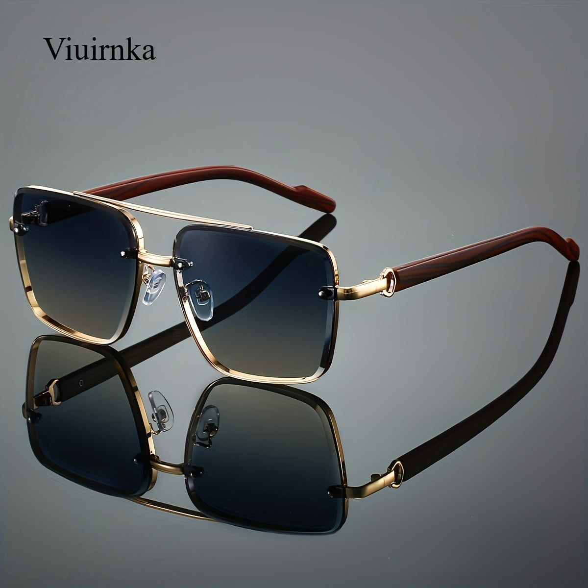 Lunettes de soleil rétro carrées effet bois pour hommes et femmes – Verres dégradés AC anti-UV400, monture légère en polycarbonate, 7 coloris au choix, lunettes de style urbain vintage pour la conduite, les voyages et le quotidien