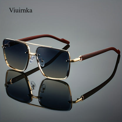 Lunettes de soleil rétro carrées effet bois pour hommes et femmes – Verres dégradés AC anti-UV400, monture légère en polycarbonate, 7 coloris au choix, lunettes de style urbain vintage pour la conduite, les voyages et le quotidien