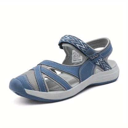 Women's Hiking Sandals Outdoor Sport Athletic – Breathable Soft Comfort Summer Walking Sandals Hook-Loop Closure Cap Toe TPR Sole Gift for Mom Daughter Ladies