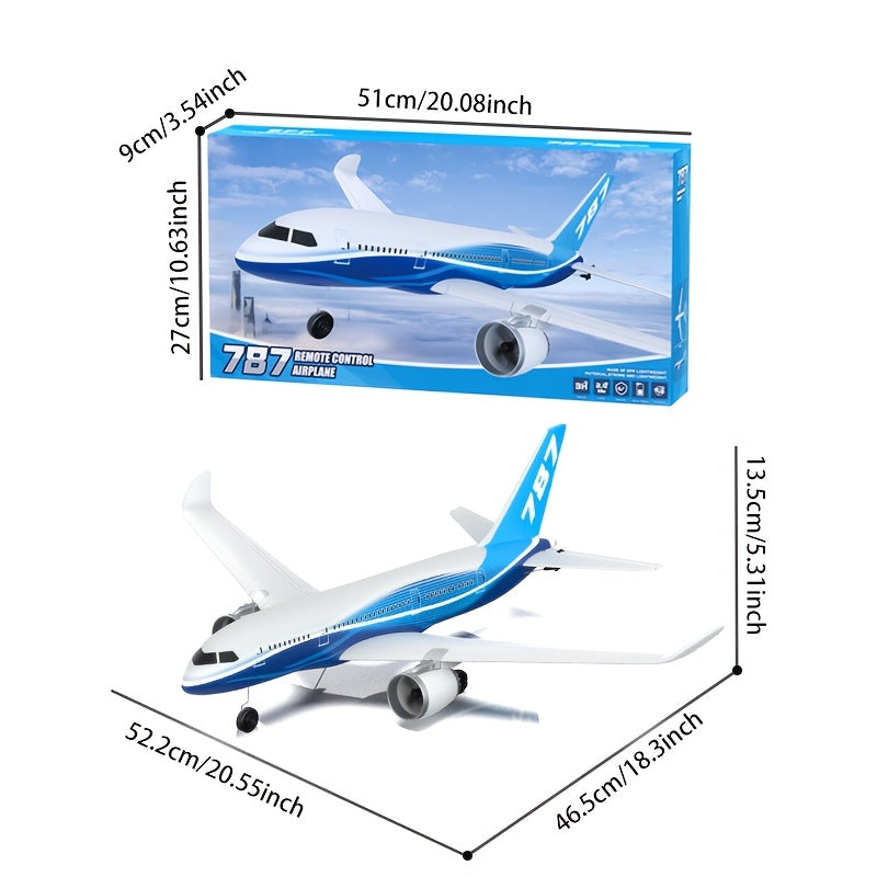 Avion radiocommandé modèle Airliner 787 BM30 BM29, planeur télécommandé 3 canaux 2,4 GHz avec gyroscope, mousse EPP, portée de 200 m, 6 à 10 min de vol, tonneaux et acrobaties – Avion RC idéal pour débutants, cadeau pour enfants et adultes