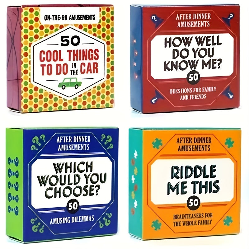 After Dinner Amusements : À quel point me connaissez-vous ? Jeu de cartes de conversation avec 50 questions pour la famille et les amis, jeu de poche pour les soirées, le camping et les cadeaux de fêtes.
